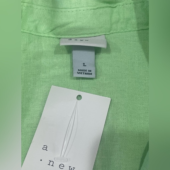 💚A NEW DAY Women’s Linen Short Sleeve Button-Down Camp Shirt Sz M NEW With Tags💚 - Picture 5 of 14
